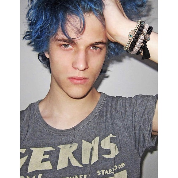 Black Beaded Evil Eye Stackable Stretch Bracelets - Picture 5 of 8